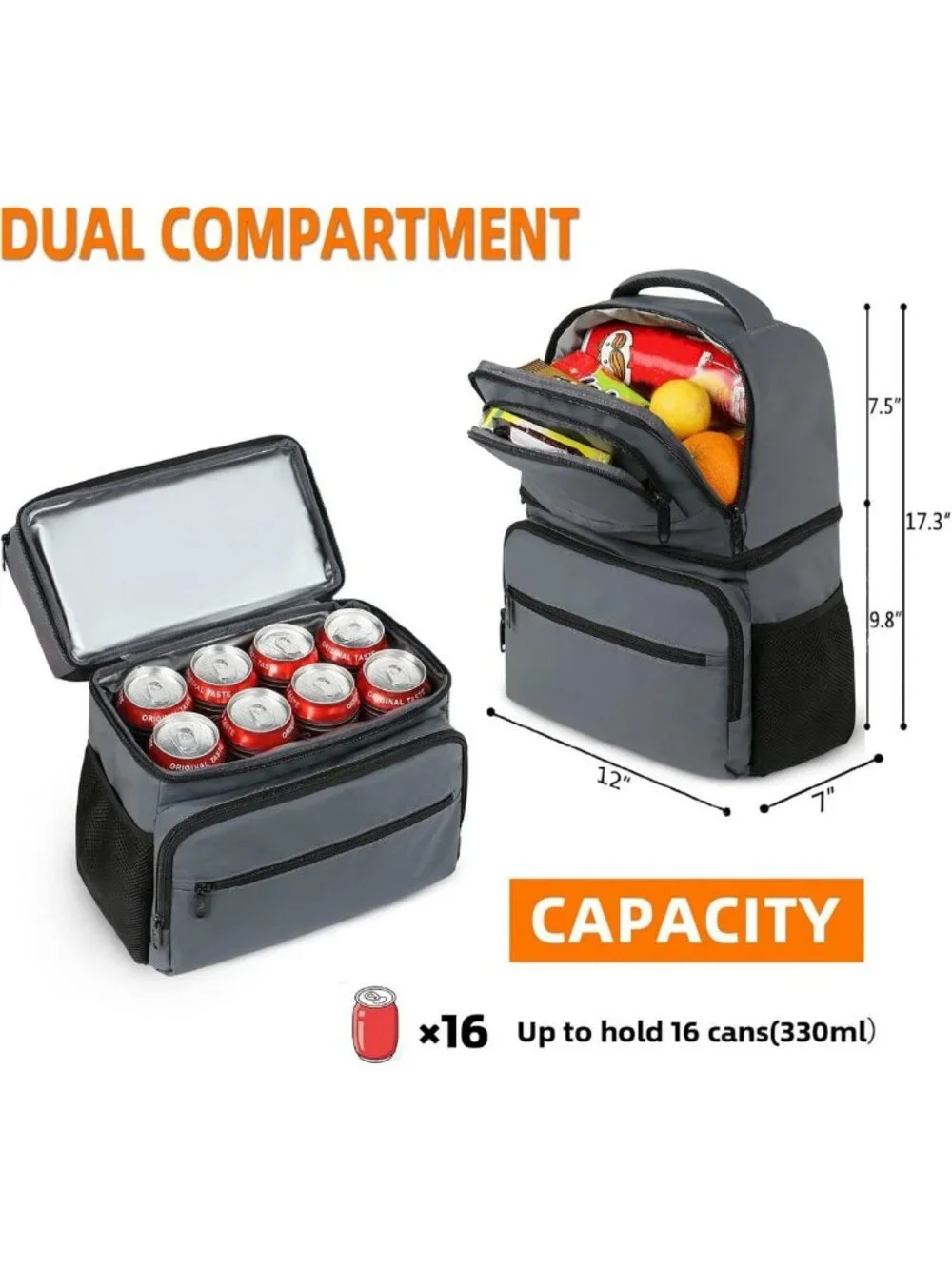 Insulated Cooler Backpack for 26/40 Cans - Perfect Lunch Bag for Men & Women
